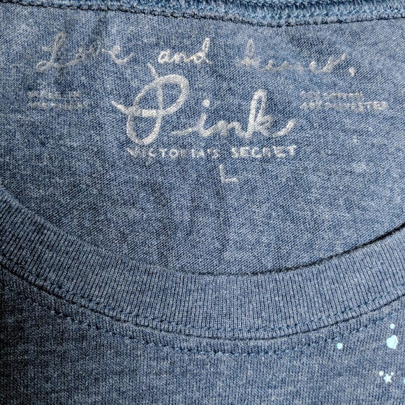 Pink VS sail with me under pink stars shirt size L - Picture 3 of 4